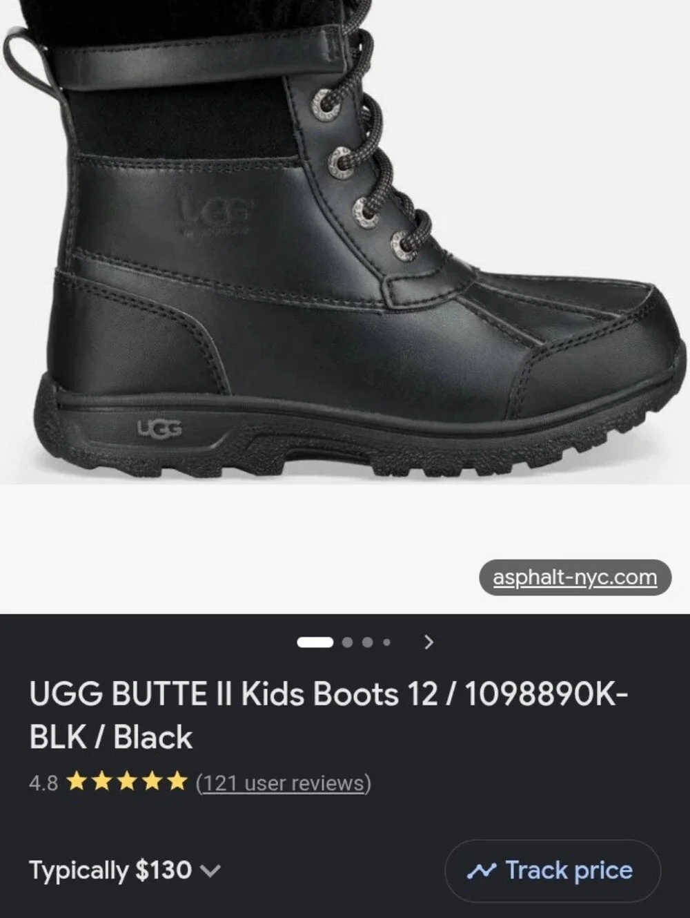 UGG SIZE 5s, S/N 1098890K,
